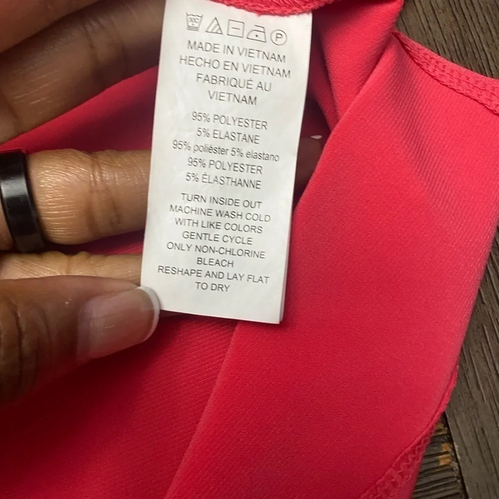 Michael Kors Red Cut Out Crew Neck Short Sleeve Blouse XL